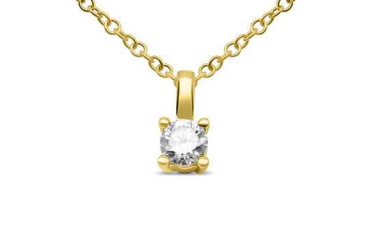 Solitäranhänger mit Kette in Gelbgold