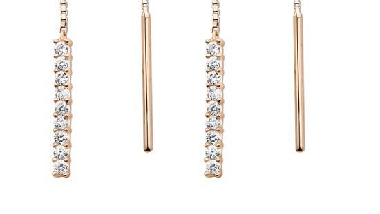 Rotgold Ohrhänger mit Diamanten