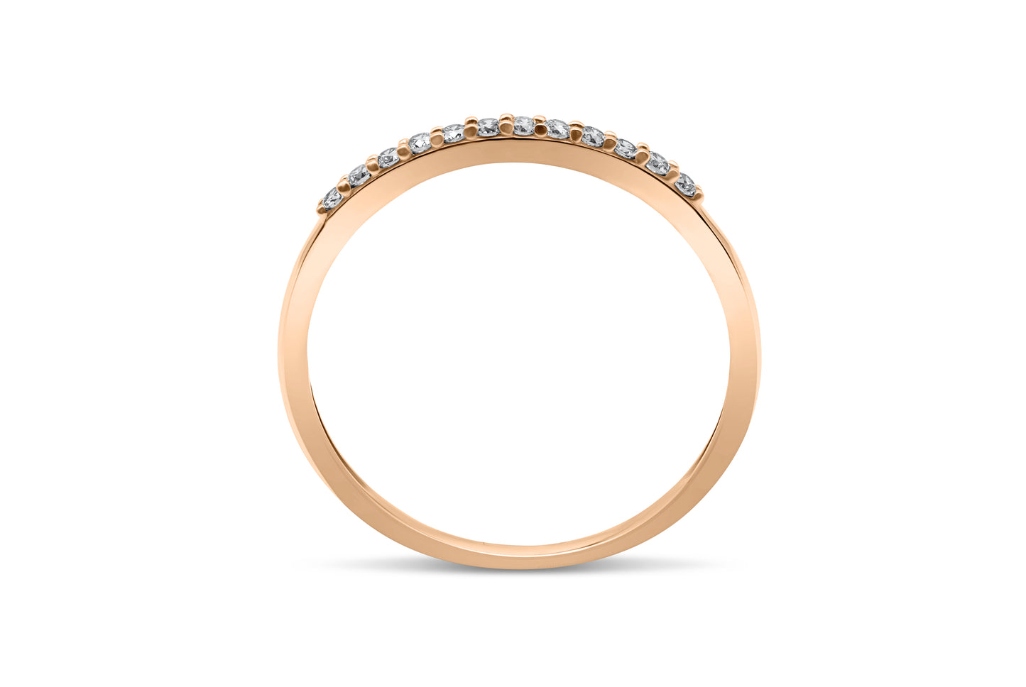Diamantring Vorsteckring mit 0,1ct Diamanten in 750 (18K) Rotgold