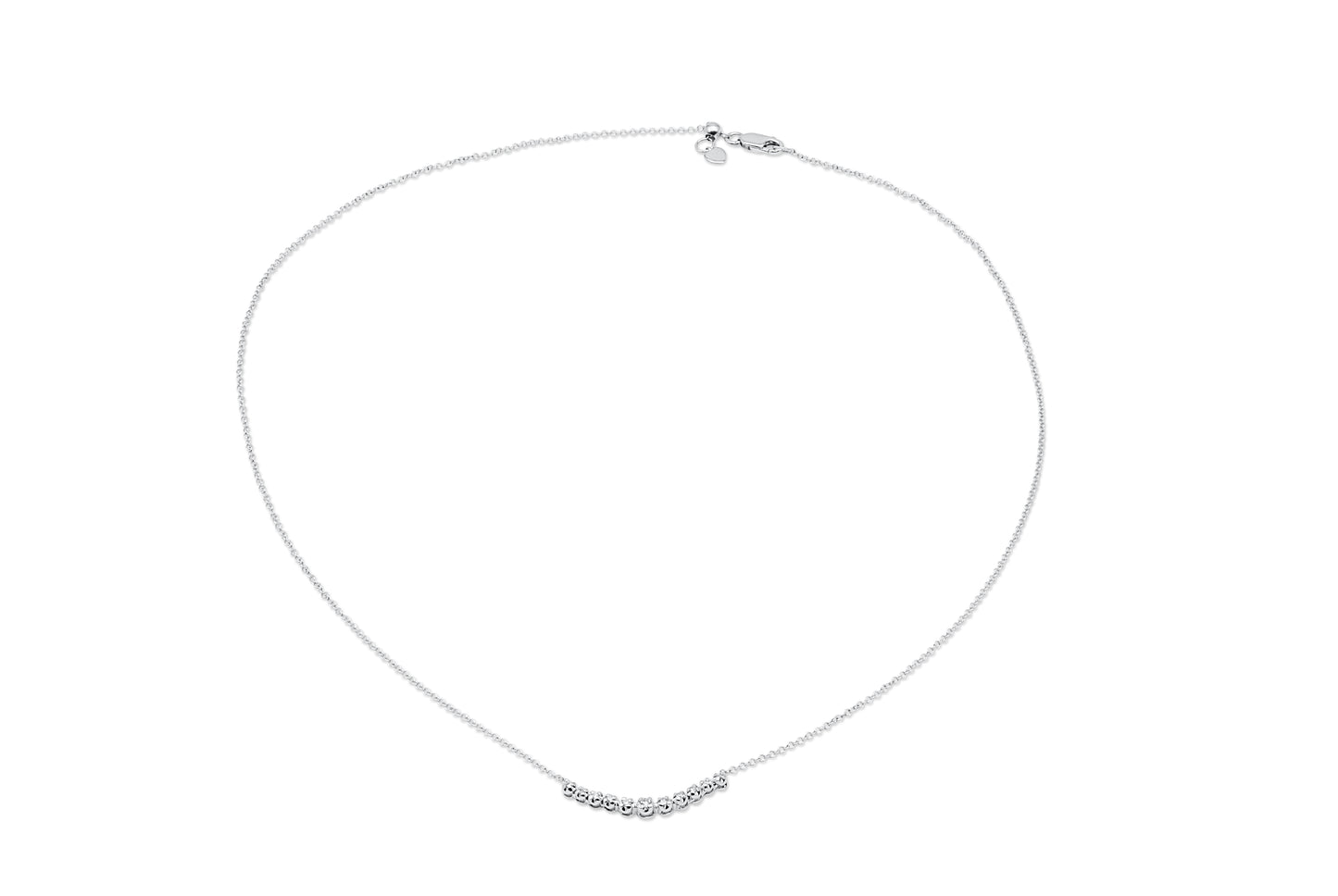 Halskette Collier mit 0,1ct Diamanten in 750 (18K) Weißgold