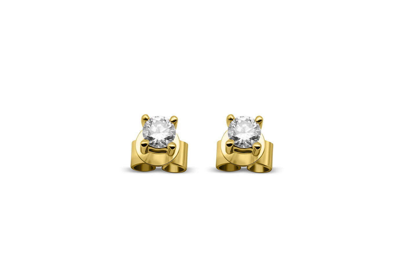 Solitär Ohrstecker - 750er 18K Gelbgold 0,2ct Diamanten