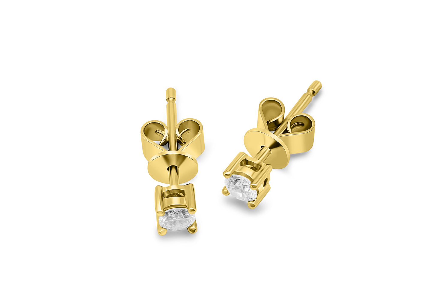 Solitär Ohrstecker - 750er 18K Gelbgold 0,2ct Diamanten
