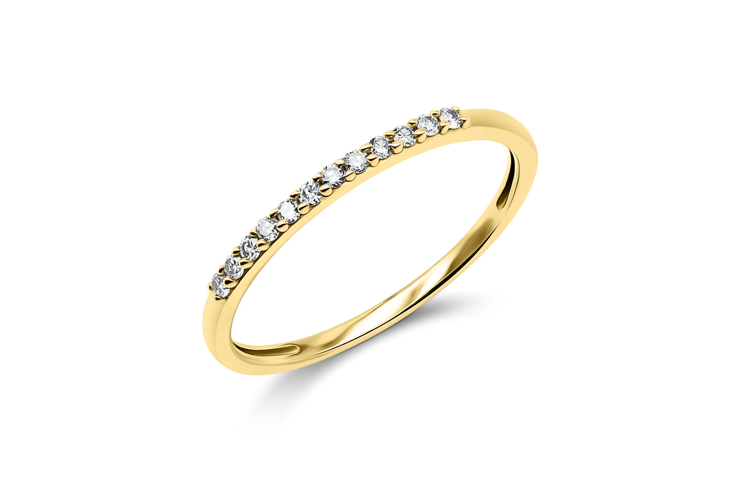 Diamantring Vorsteckring mit 0,1ct Diamanten in 750 (18K) Gelbgold