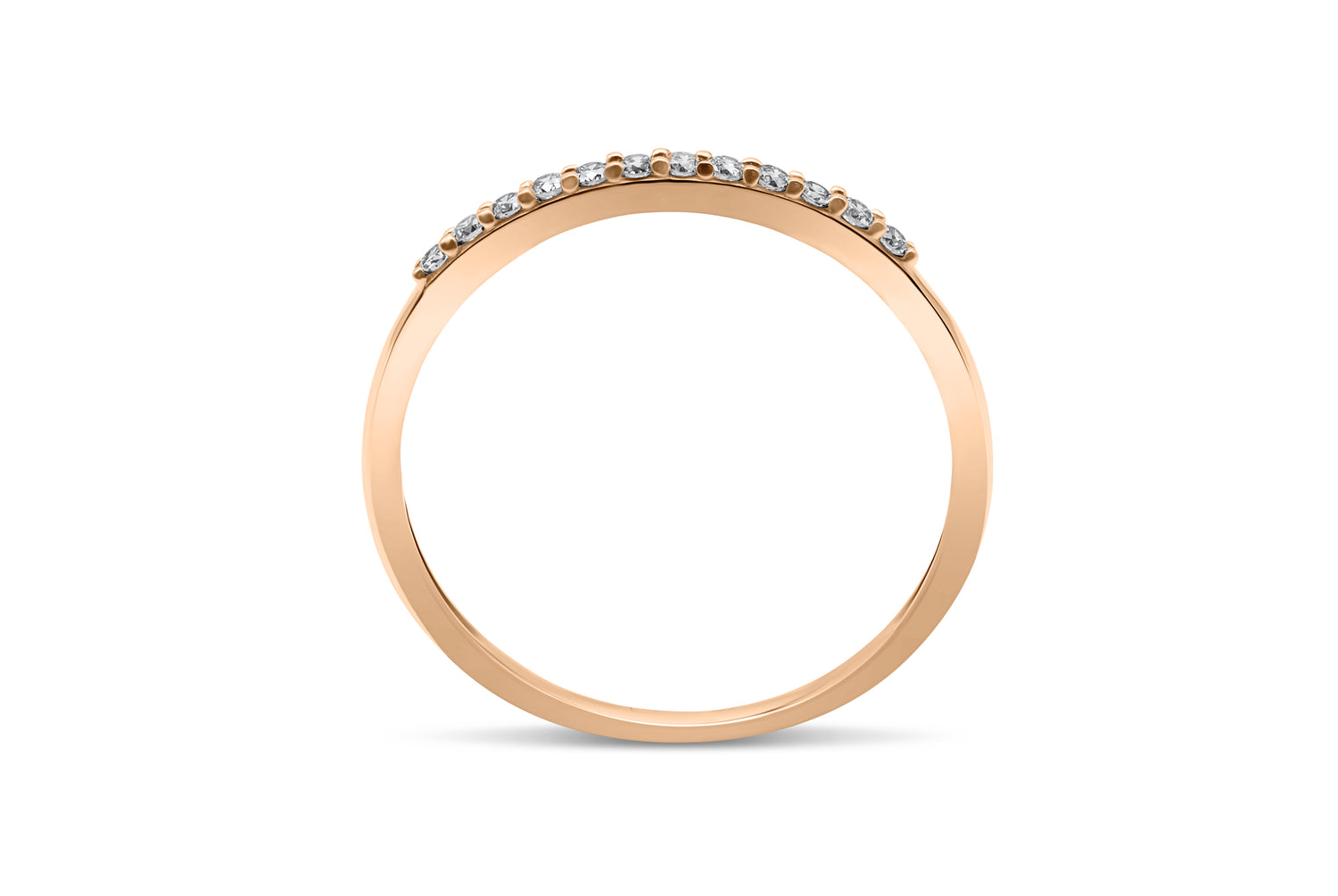 Diamantring Vorsteckring mit 0,1ct Diamanten in 750 (18K) Rotgold