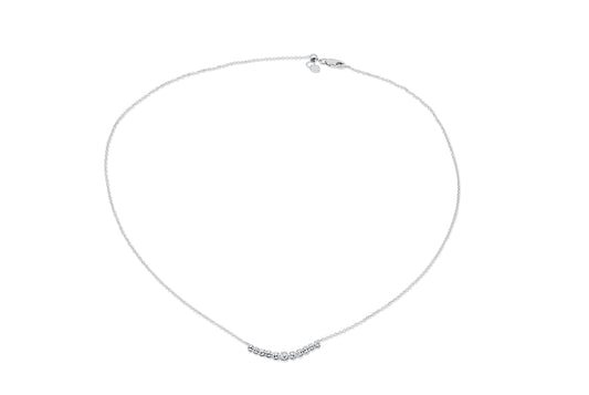 Halskette Collier mit 0,1ct Diamanten in 750 (18K) Weißgold
