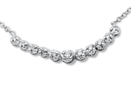 Halskette Collier mit 0,1ct Diamanten in 750 (18K) Weißgold