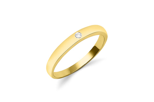 Schlichter Verlobungsring aus Gelbgold mit Diamant