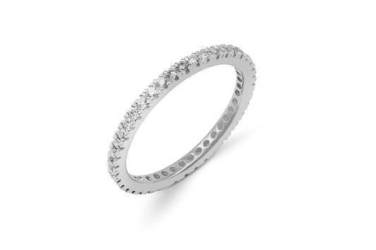 Memory Eternity Diamantring mit 0,42ct Diamanten in 750 (18K) Weißgold