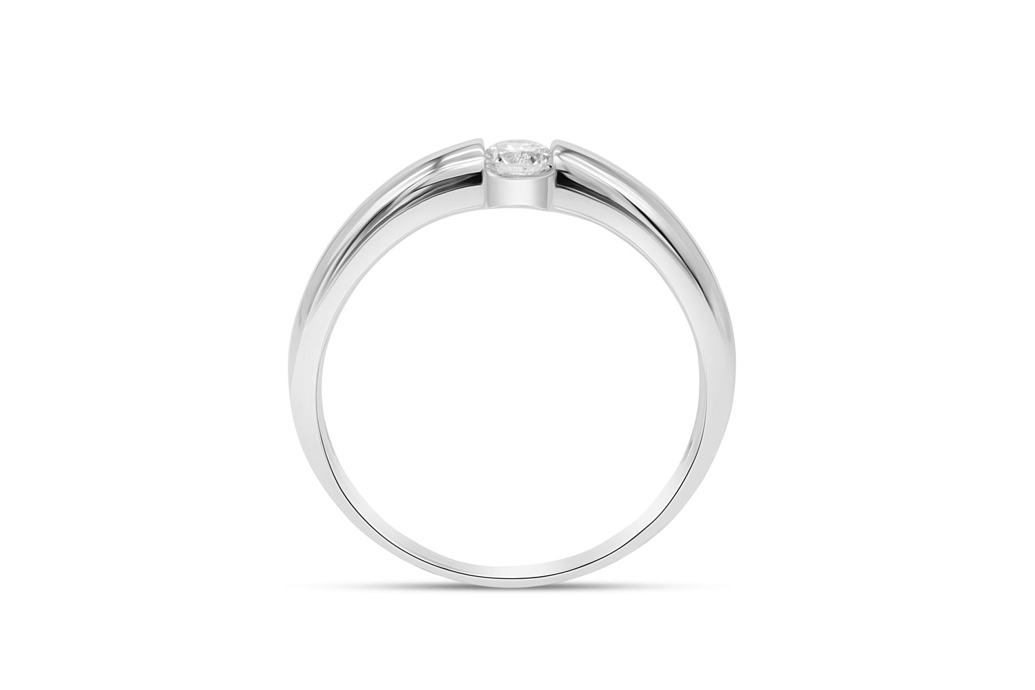 Verlobungsring Solitär mit 0,15ct Diamant in 750 (18K) Weißgold Spannfassung