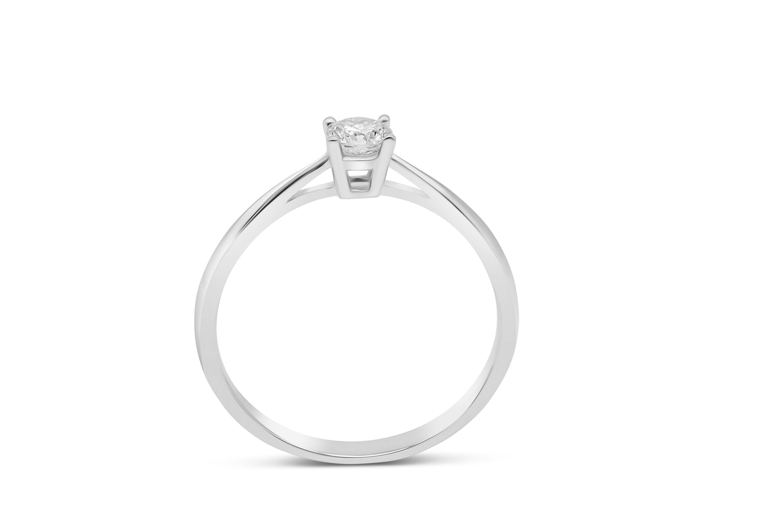 Verlobungsring Solitär mit 0,25ct Diamant in 750 (18K) Weißgold 4-Krappenfassung