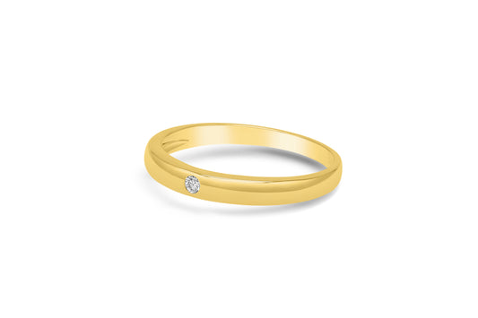 Verlobungsring Band mit 0,025ct Diamant in 375 (9K) Gelbgold