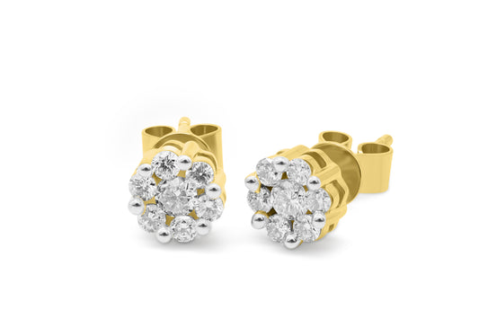 Ohrstecker rund mit 0,36ct Diamanten in 750 (18K) Gelbgold