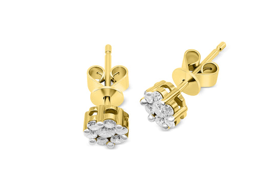 Ohrstecker rund mit 0,36ct Diamanten in 750 (18K) Gelbgold