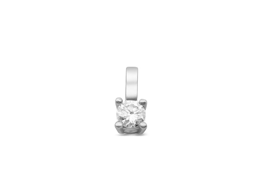 Anhänger Solitär mit 0,1ct Diamant in 750 (18K) Weißgold 4-Krappenfassung