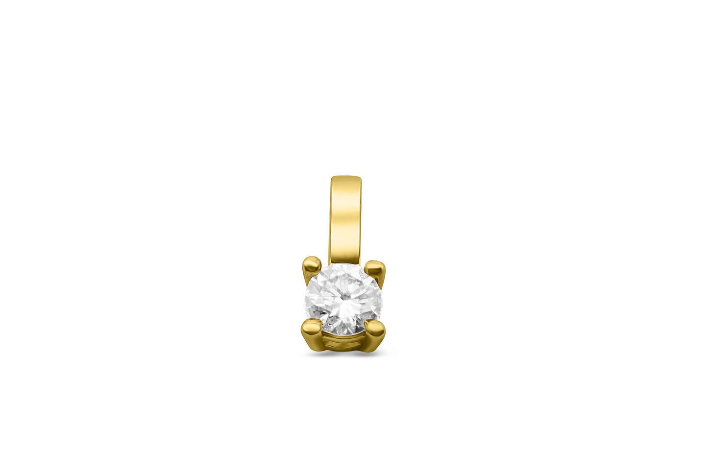 Anhänger Solitär mit 0,1ct Diamant in 750 (18K) Gelbgold 4-Krappenfassung