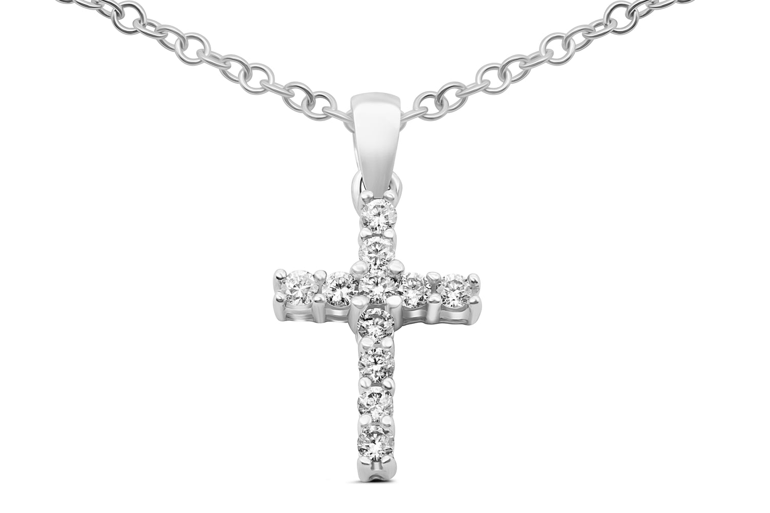 Anhänger Kreuz mit 0,24ct Diamanten in 750 (18K) Weißgold