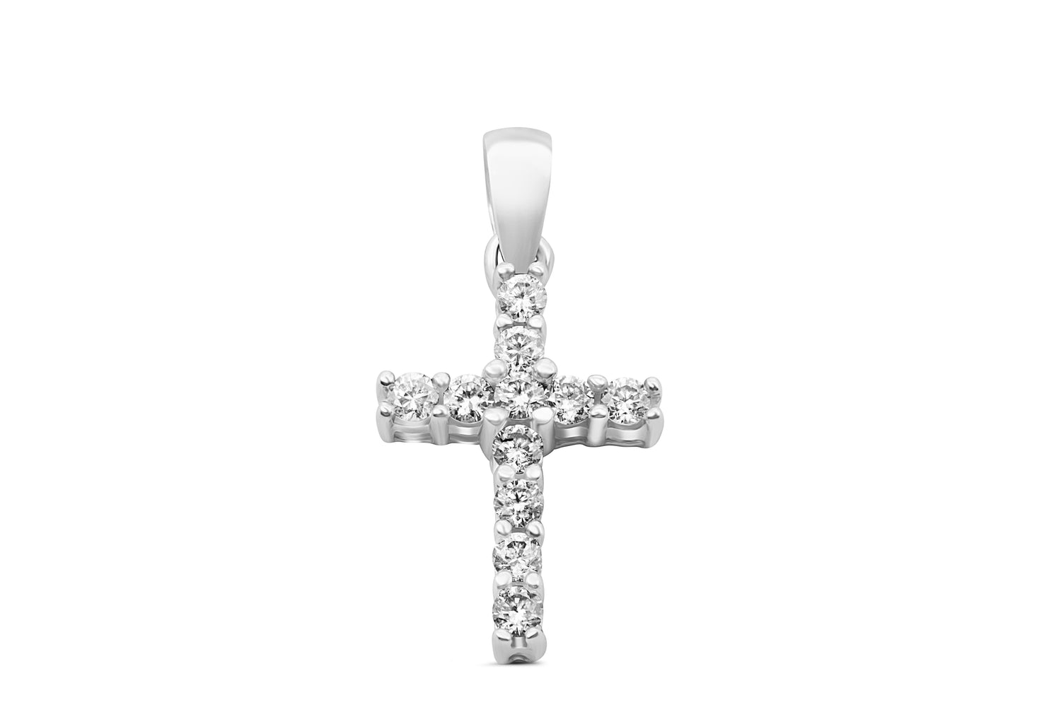 Kreuz Anhänger Diamanten - 750er 18K Weißgold 0,25ct Diamantkreuz – DAMANDIA