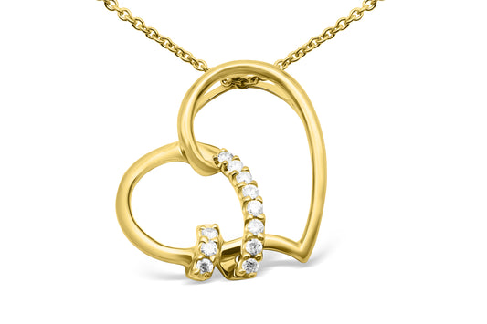 Anhänger Herz mit 0,08ct Diamanten in 750 (18K) Gelbgold