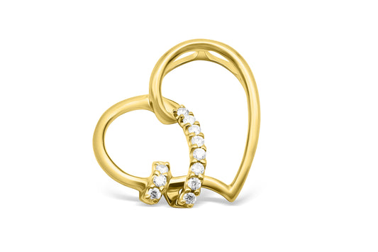 Anhänger Herz mit 0,08ct Diamanten in 750 (18K) Gelbgold
