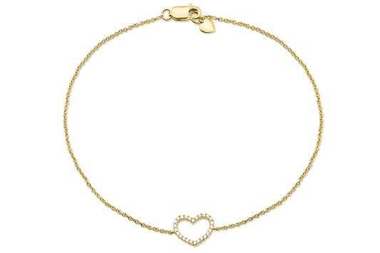 Herz Armband aus Gelbgold mit Diamanten