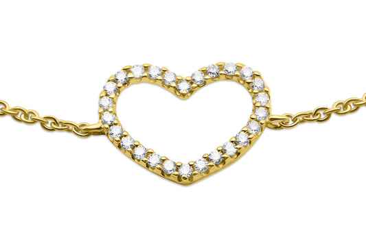 Herz Armband aus Gelbgold mit Diamanten