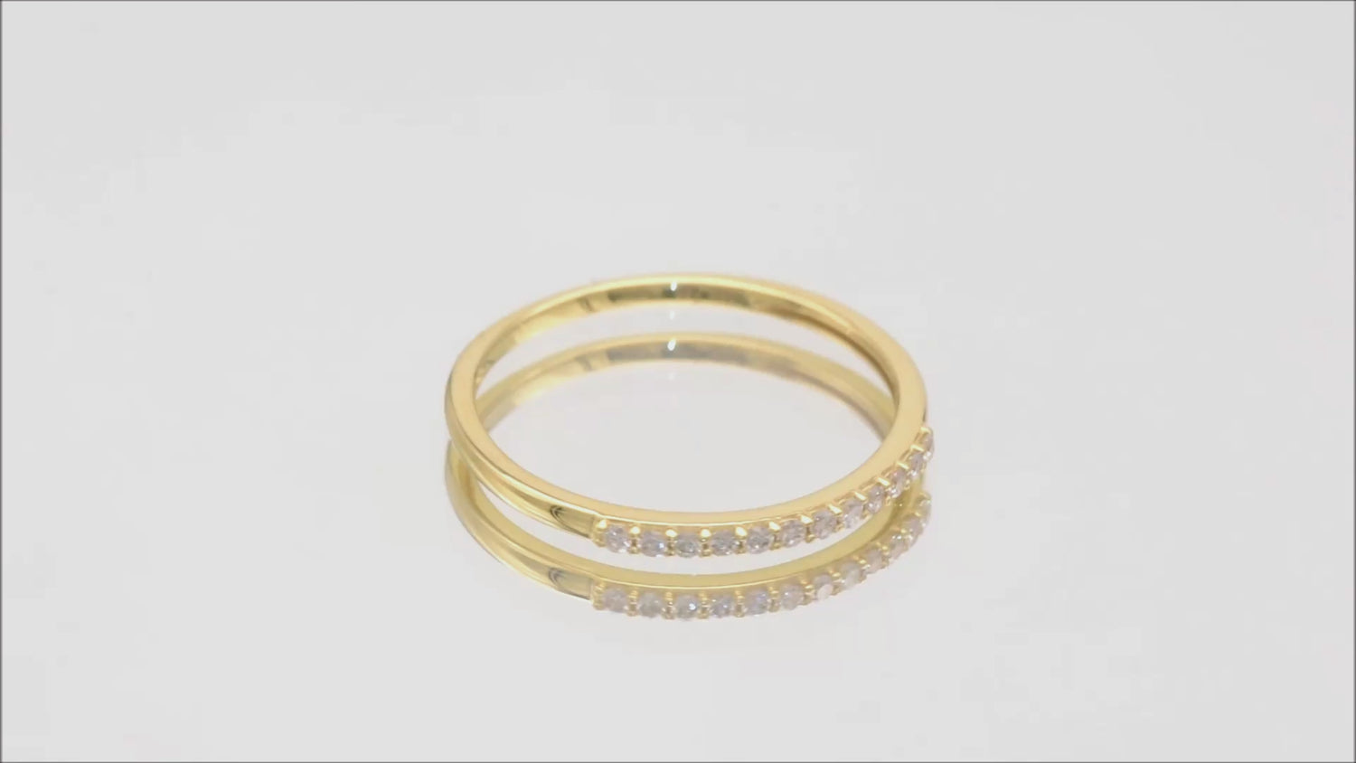 Diamantring Vorsteckring mit 0,1ct Diamanten in 750 (18K) Gelbgold Video