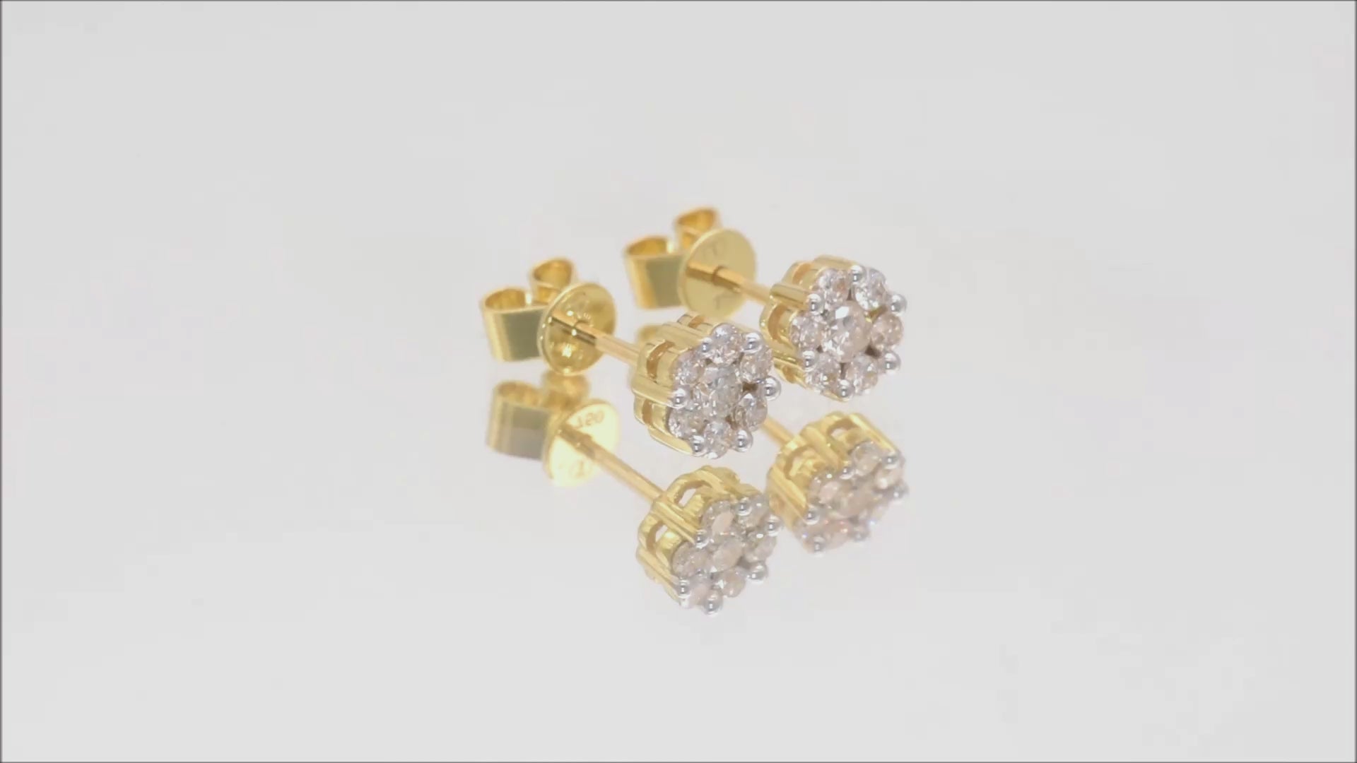 Ohrstecker rund mit 0,36ct Diamanten in 750 (18K) Gelbgold
