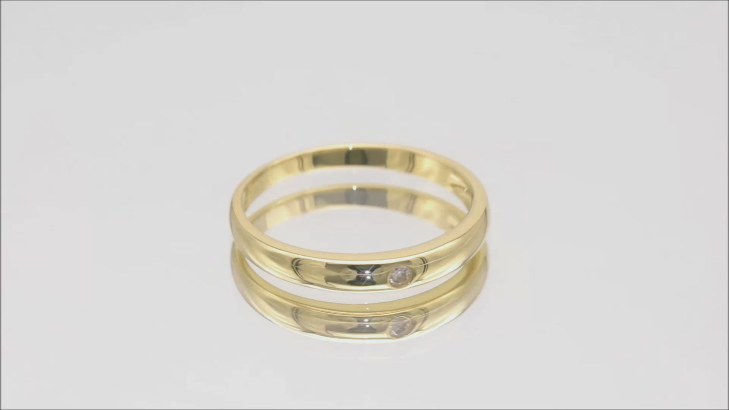 Verlobungsring Band mit 0,025ct Diamant in 375 (9K) Gelbgold Video