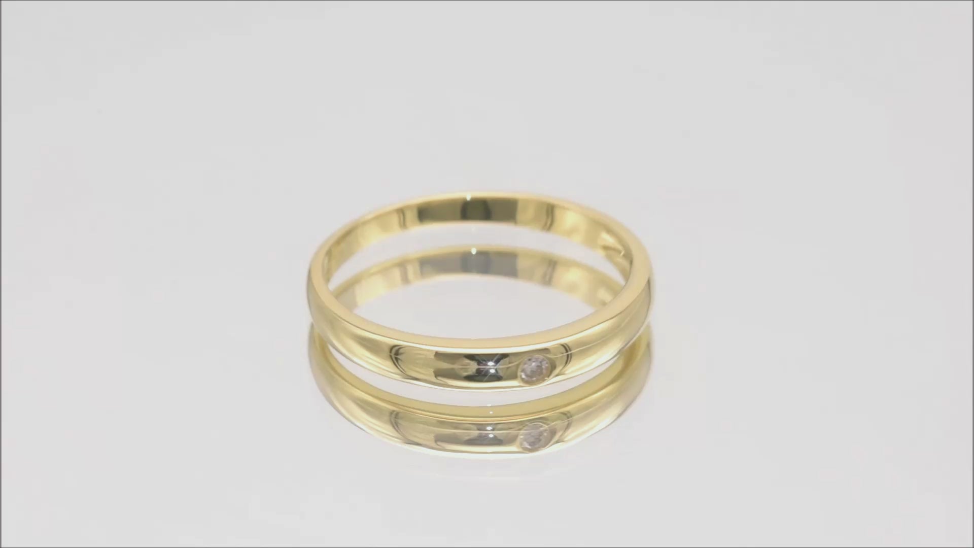 Verlobungsring Band mit 0,025ct Diamant in 375 (9K) Gelbgold Video