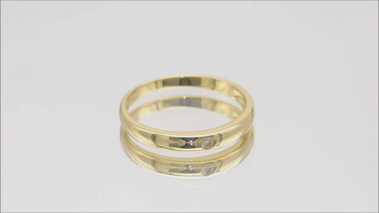 Verlobungsring Band mit 0,025ct Diamant in 375 (9K) Gelbgold Video