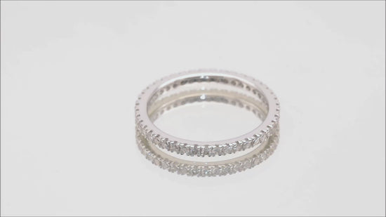 Memory Eternity Diamantring mit 0,42ct Diamanten in 750 (18K) Weißgold Video